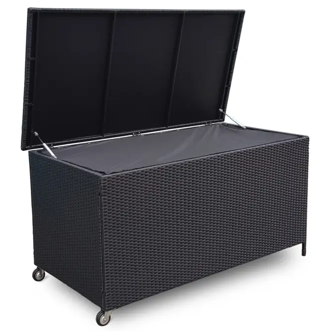Záhradný box Tejn z technorattanu 80x80x160 čierny