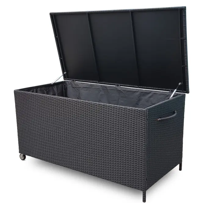 Záhradný box Tejn z technorattanu 80x80x160 čierny,9