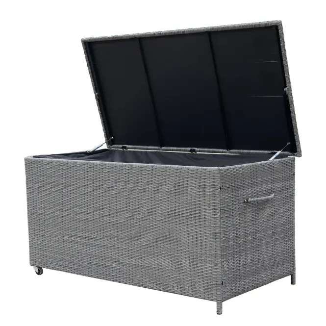 Záhradný box Tejn z technorattanu 80x80x160 sivý