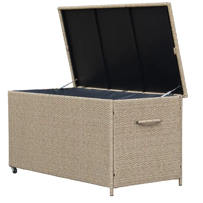 Záhradný box Tejn z technorattanu 80x80x160, prírodný