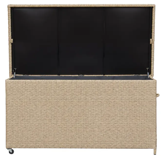 Záhradný box Tejn z technorattanu 80x80x160, prírodný,4