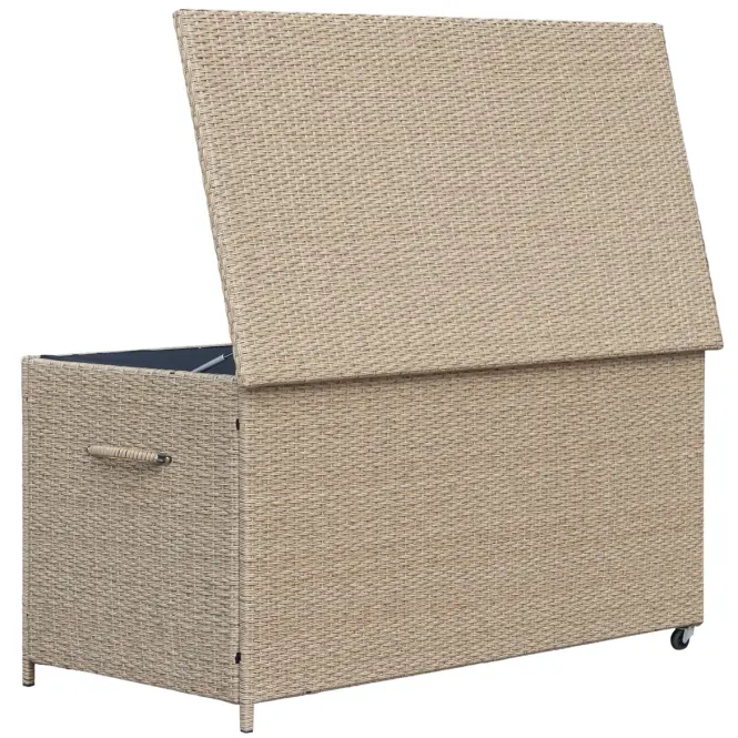 Záhradný box Tejn z technorattanu 80x80x160, prírodný