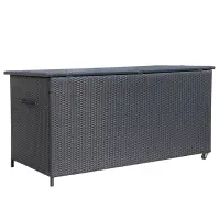 Záhradný box Tejn z technorattanu 55x64x136 čierny