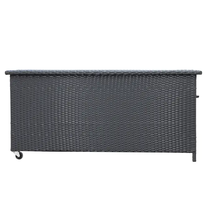 Záhradný box Tejn z technorattanu 55x64x136 čierny