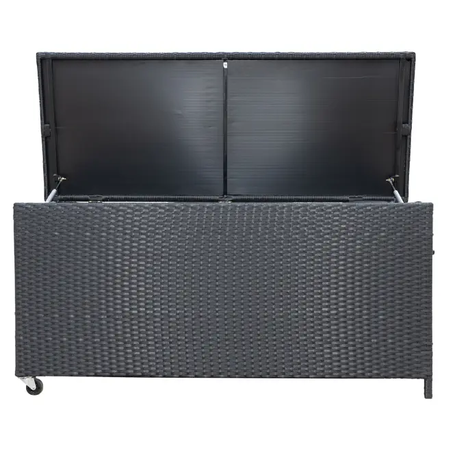 Záhradný box Tejn z technorattanu 55x64x136 čierny