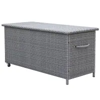 Záhradný box Tejn z technorattanu 55x64x136 sivý