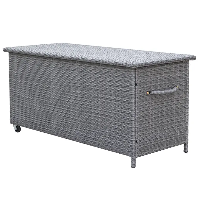 Záhradný box Tejn z technorattanu 55x64x136 sivý