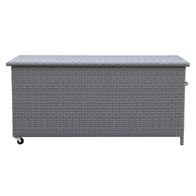 Záhradný box Tejn z technorattanu 55x64x136 sivý,2