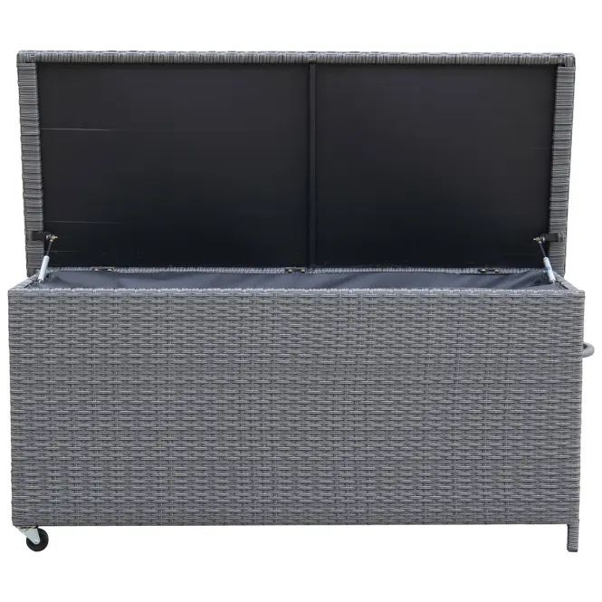 Záhradný box Tejn z technorattanu 55x64x136 sivý,5
