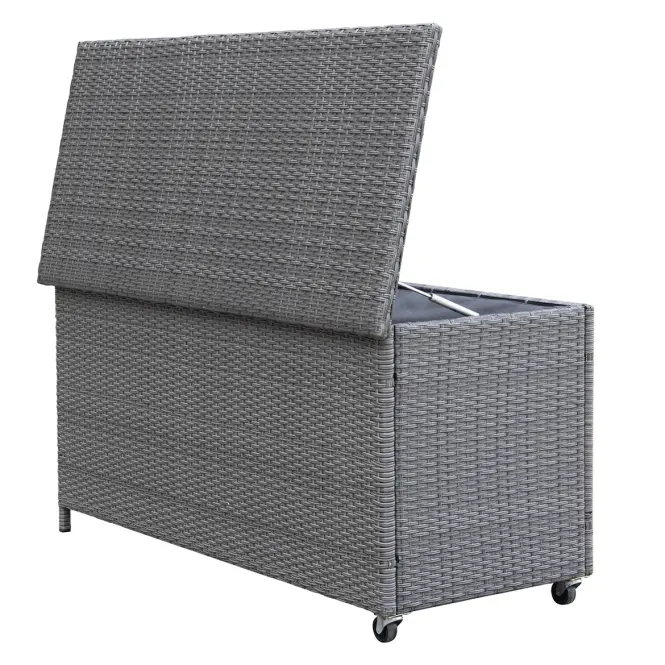 Záhradný box Tejn z technorattanu 55x64x136 sivý