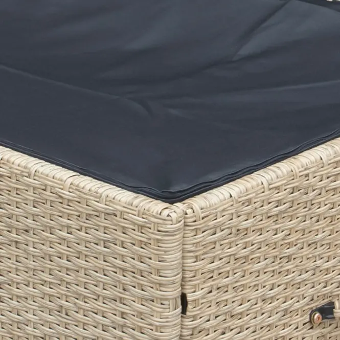 Záhradný box Tejn z technorattanu 55x64x136 prírodná farba
