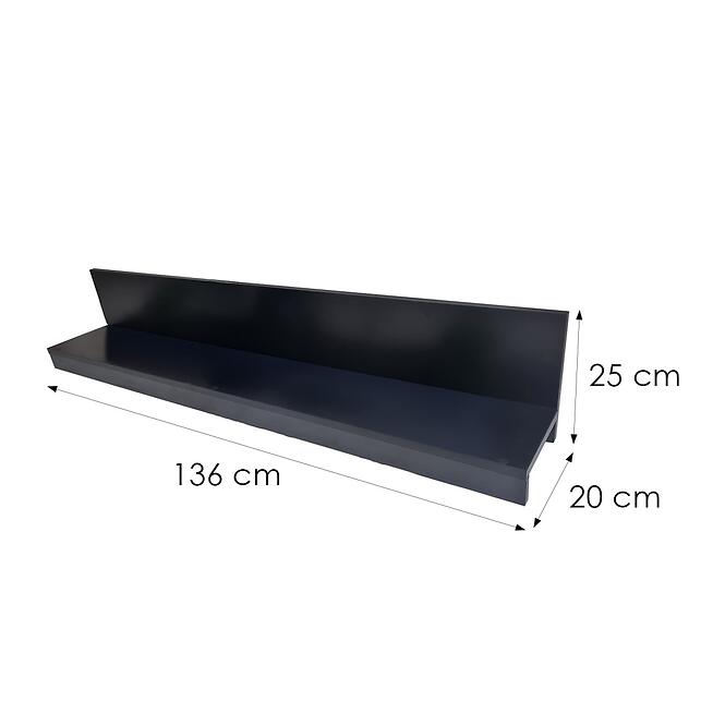 Závesná herná polica čierna RGB CL2520136,2