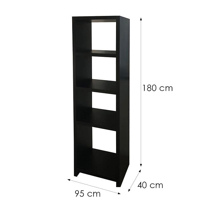 Regál čierna 36D,3