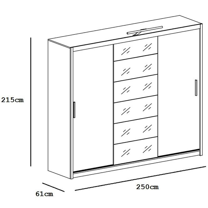 Skriňa Malibu 250 cm biela