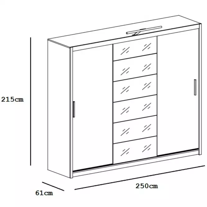 Skriňa Malibu 250 cm biela,3