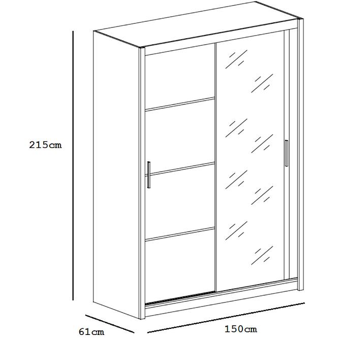 Skriňa Vista 150 cm zrkadlo