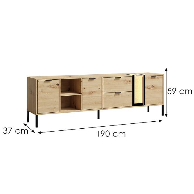 Tv Stolík Evolution Dlhá Ev/4a Artisan /WOOD,2