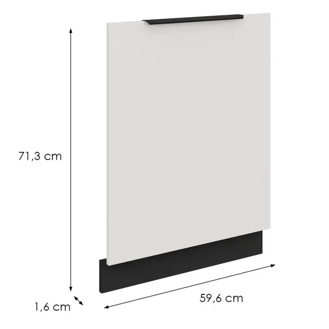 Dvierka na umývačku Zm Aria-Wh/Bl Anti Fingerprint 713x596