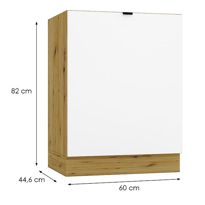 Kuchynská skrinka Cosmo Gianna D60 P/L Biela Aljaška/Dub Artisan,3