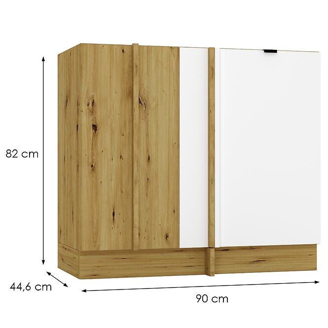 Kuchynská skrinka Cosmo Gianna Dnp P/L Biela Aljaška/Dub Artisan,3