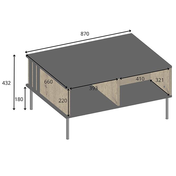 Konferenčný stolík Rimini 07 čierna/artisan
