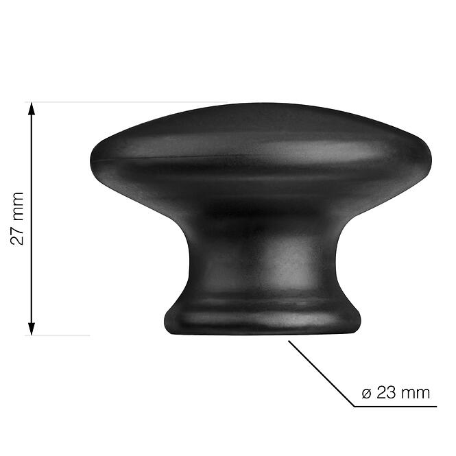 Nábytková kľučka Seol o 37 mm plast čierna matná,4