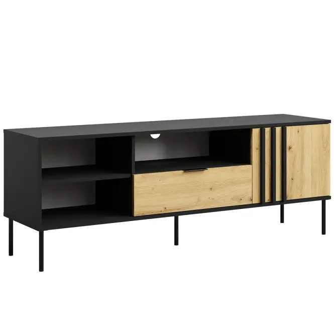 TV stolík 1D1SZ Rimini 08 čierna/artisan