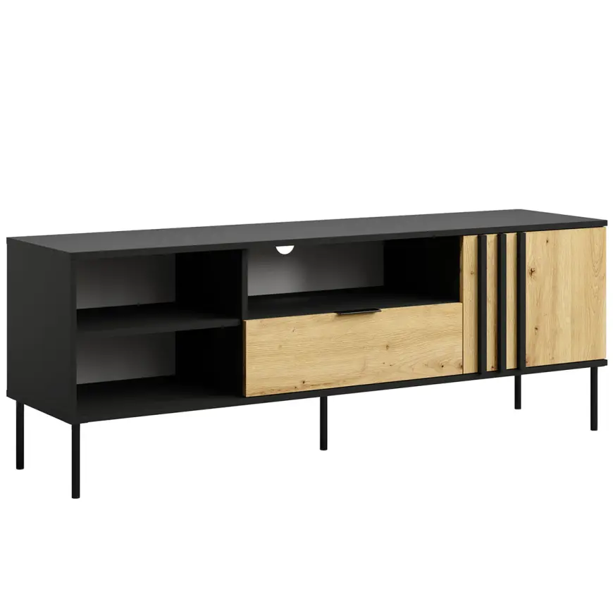 TV stolík 1D1SZ Rimini 08 čierna/artisan