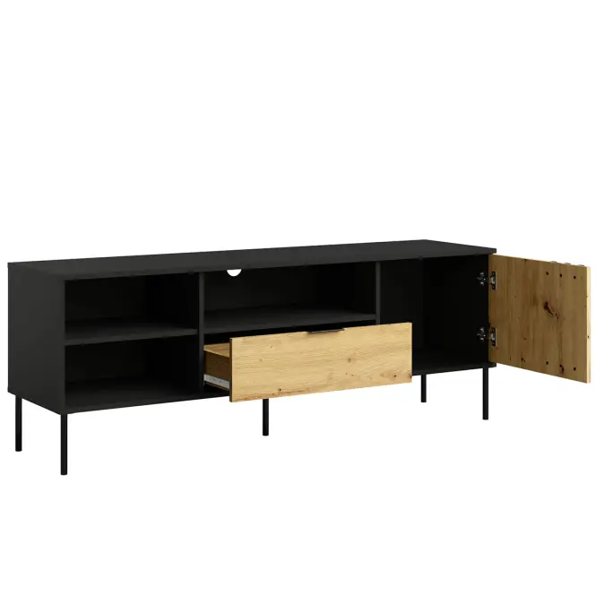 TV stolík 1D1SZ Rimini 08 čierna/artisan