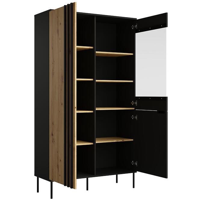 Vitrína 2D Rimini 01 čierna/artisan