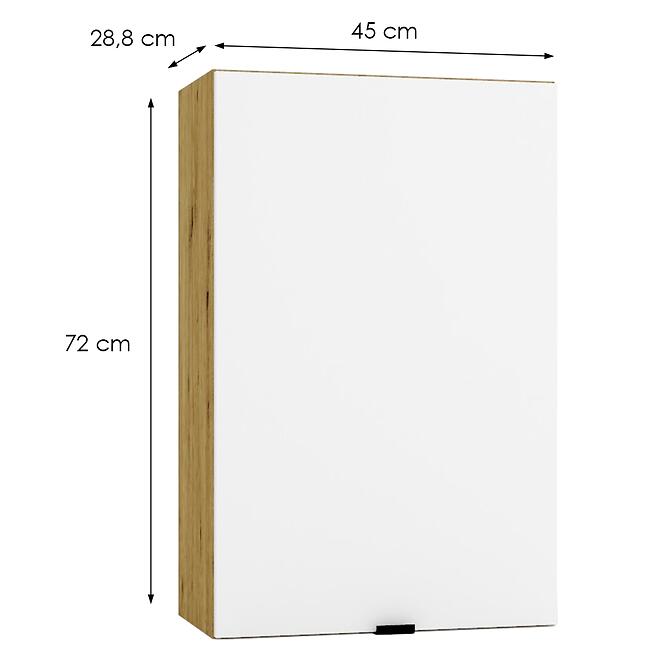 Kuchynská skrinka Cosmo Gianna W45 P/L Biely Aljašský/DubArtisan,3