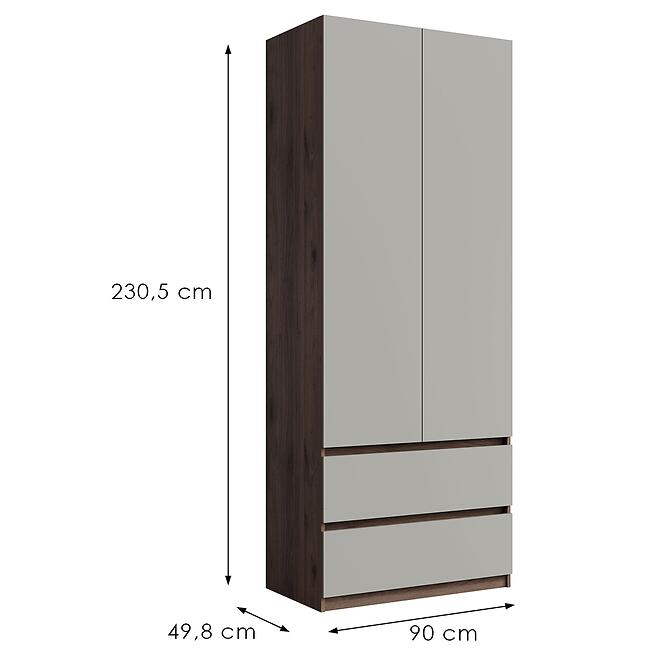 Skriňa Madison 2D2SZ 22 sivý/orech elegant,2