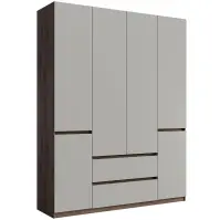 Skriňa Madison 6D 2SZ 46 sivý/orech elegant
