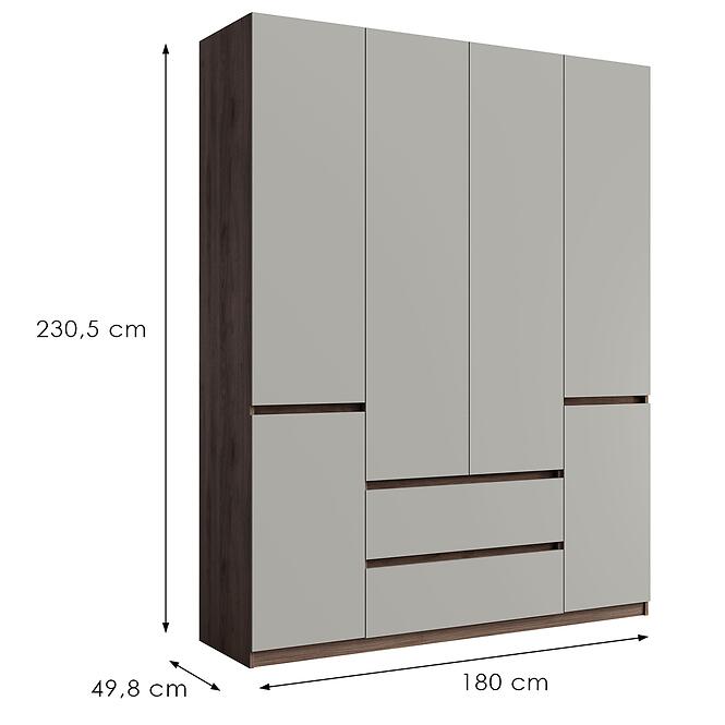 Skriňa Madison 6D 2SZ 46 sivý/orech elegant,2
