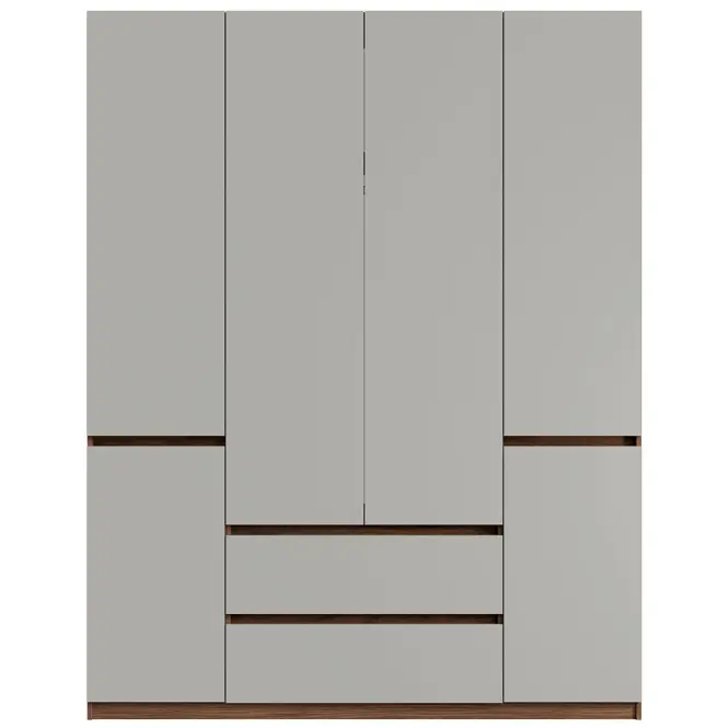 Skriňa Madison 6D 2SZ 46 sivý/orech elegant