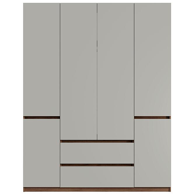 Skriňa Madison 6D 2SZ 46 sivý/orech elegant,3