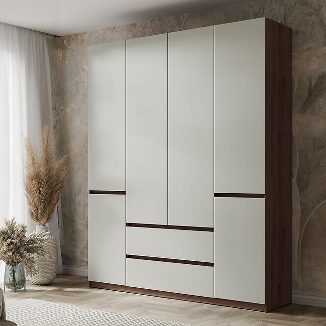 Skriňa Madison 6D 2SZ 46 sivý/orech elegant,9