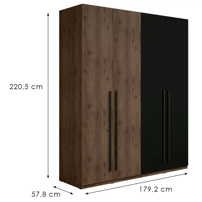 Skriňa Wenecja 20 orech elegant/čierna onyx