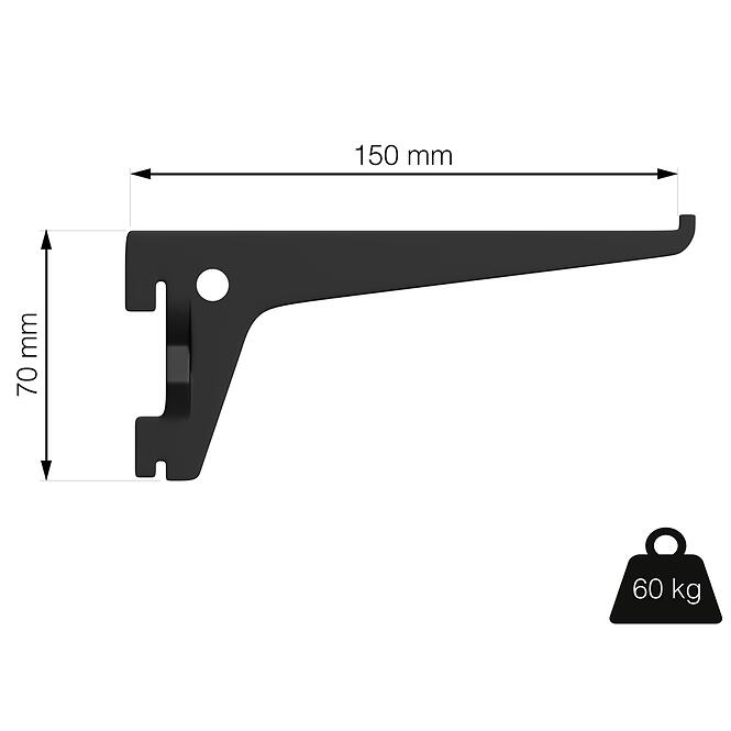 Nosník 150 mm čierny matný