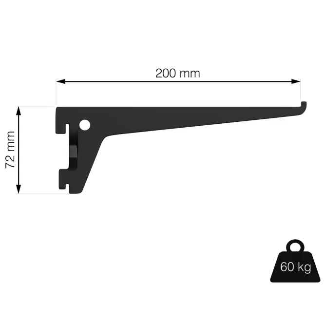 Nosník 200 mm čierny matný