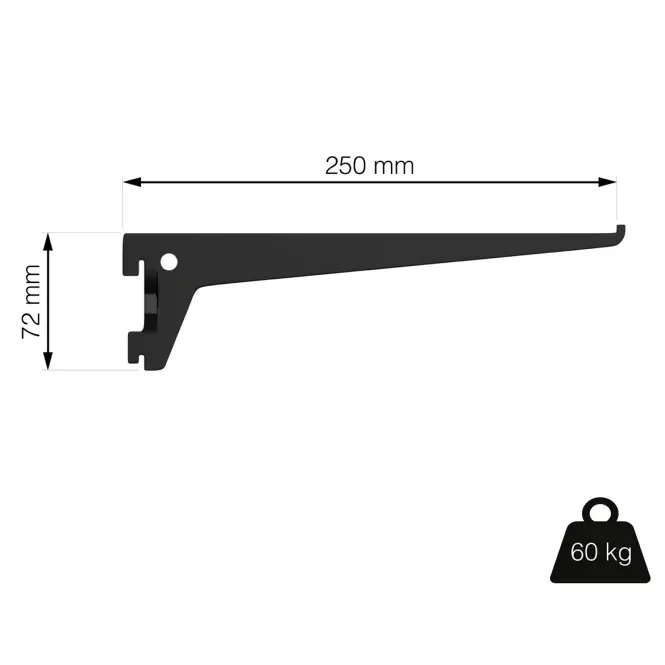 Nosník 250 mm čierny matný