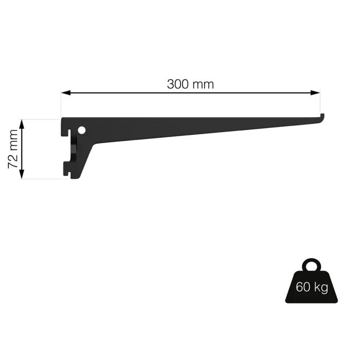 Nosník 300 mm čierny matný