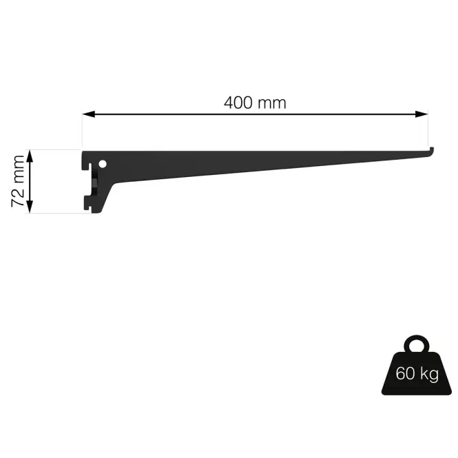 Nosník 400 mm čierny matný