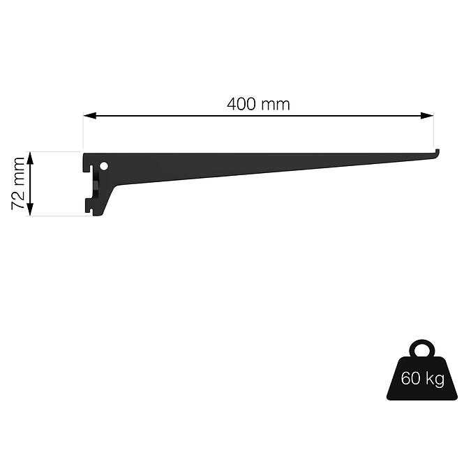 Nosník 400 mm čierny matný,3