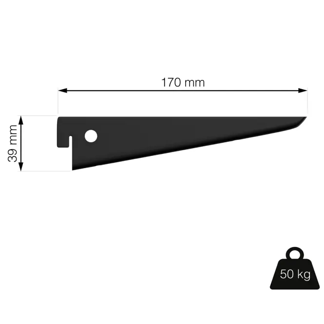 U-nosník 170 mm čierny matný