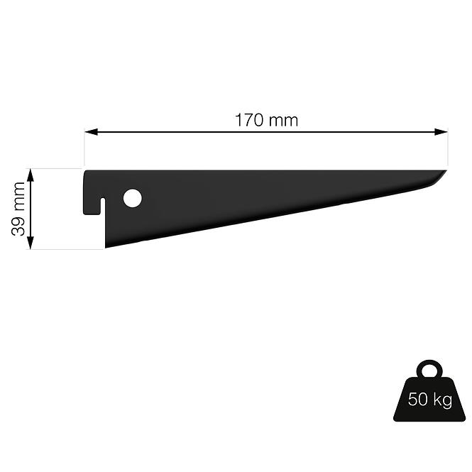 U-nosník 170 mm čierny matný