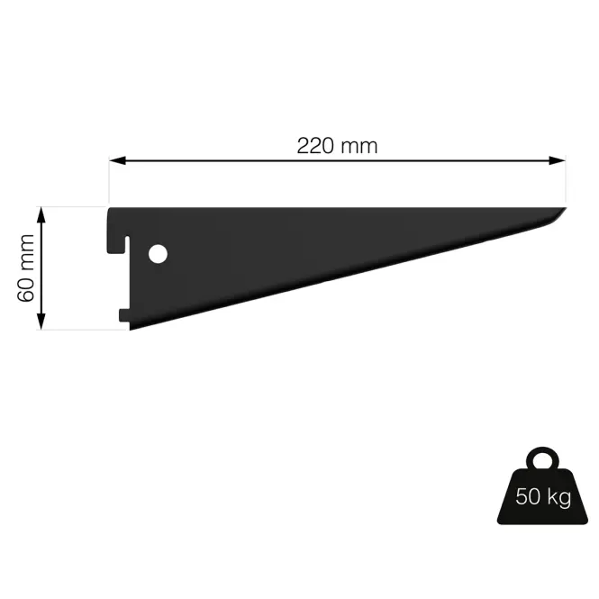 U-nosník 220 mm čierny matný