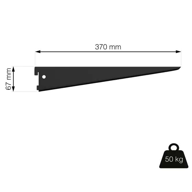 U-nosník 370 mm čierny matný