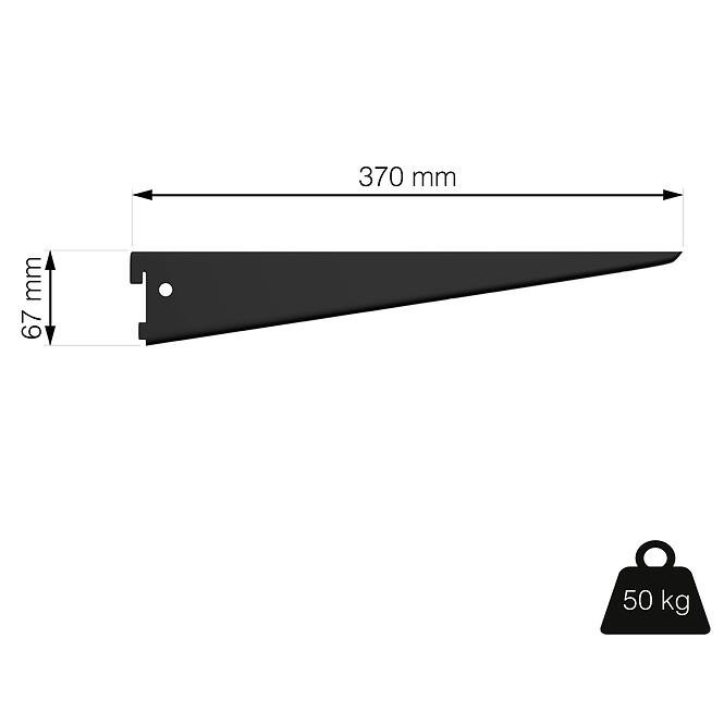 U-nosník 370 mm čierny matný,3