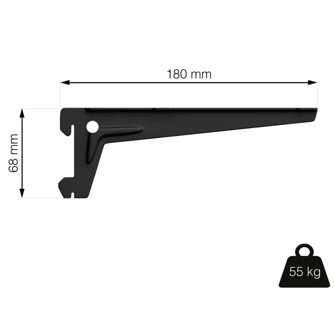 Bočný nosník 180 mm čierny matný 1 pár